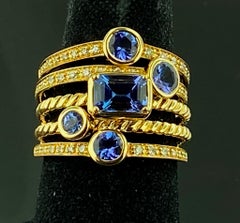 Signed "EFFY" 14KT Rose Gold Tanzanite and Diamond Ring