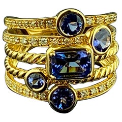 Signed "EFFY" 14KT Rose Gold Tanzanite and Diamond Ring