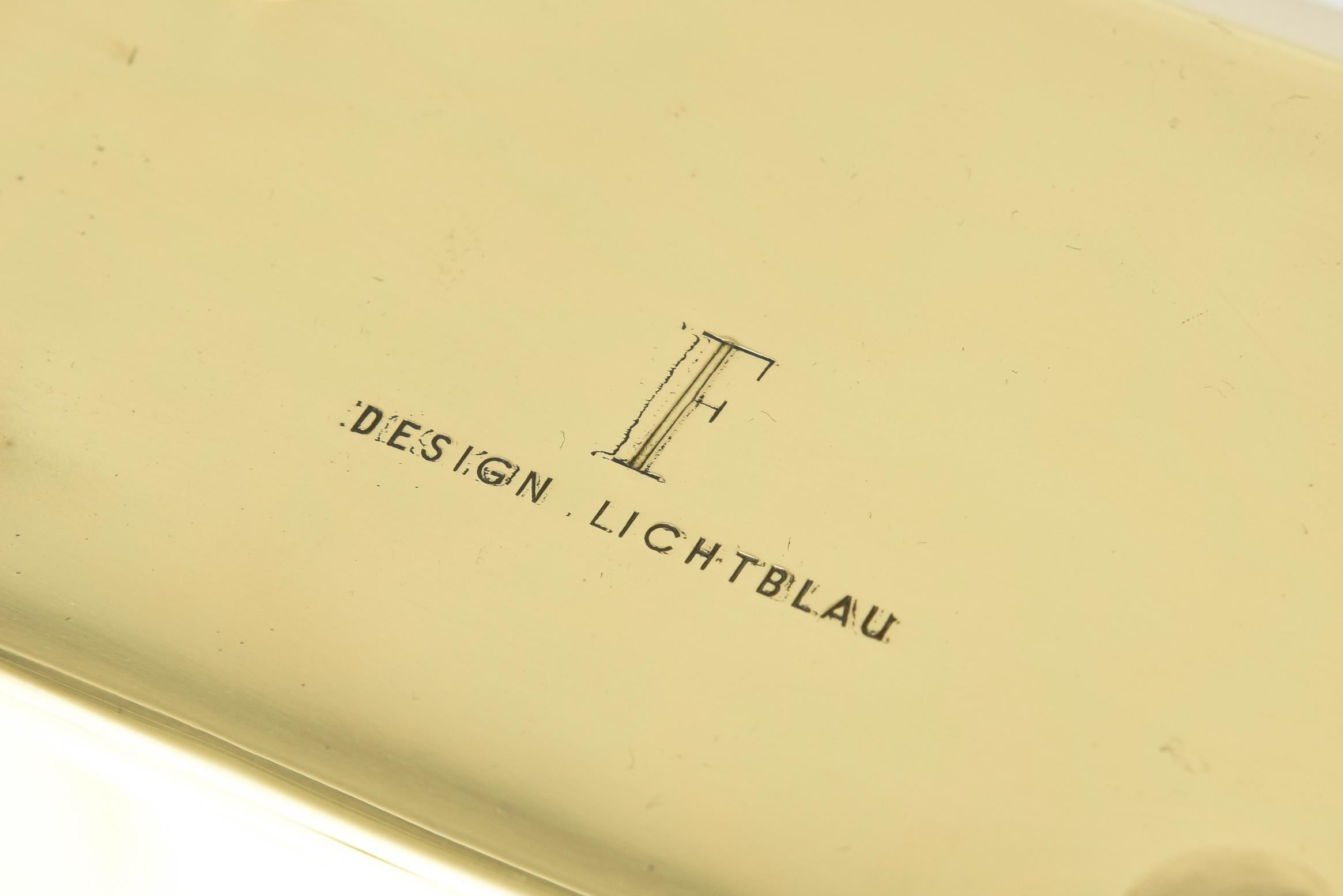 Signed Ernst Lichtblau Brass Footed Bowl or Tray Mid-Century Modern 3