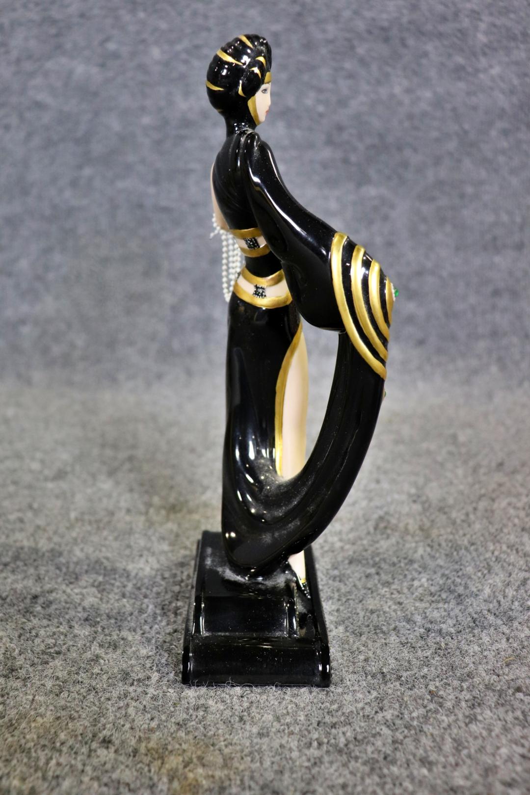 Signierte Erte Art Deco Glamouröse weibliche Figur Franklin Mint, Franklin Mint (Art déco) im Angebot