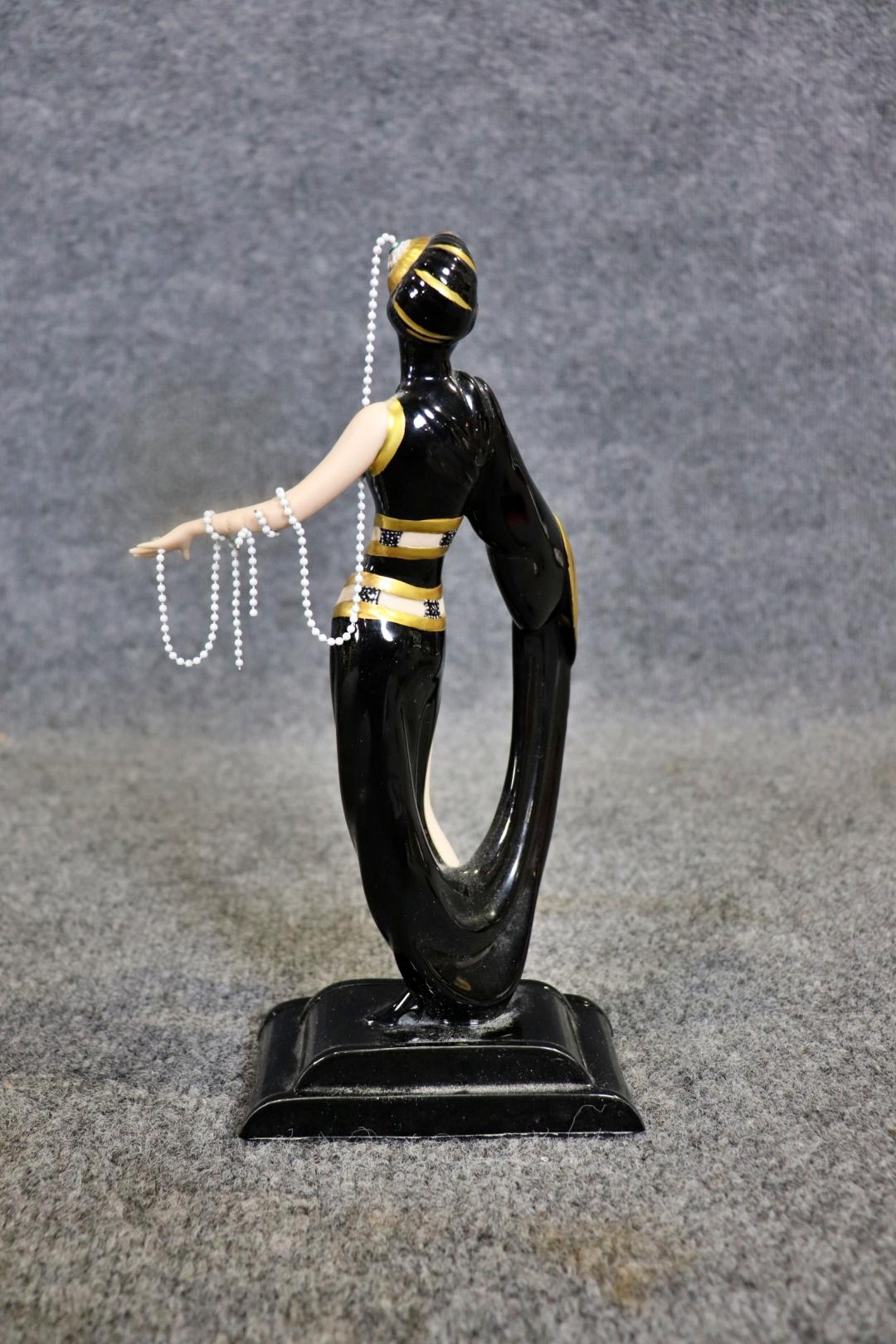Signierte Erte Art Deco Glamouröse weibliche Figur Franklin Mint, Franklin Mint (amerikanisch) im Angebot