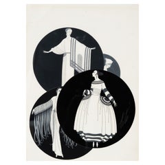 Signed Erte, Original Watercolor, Gouache & Ink Costume Design, circa 1922