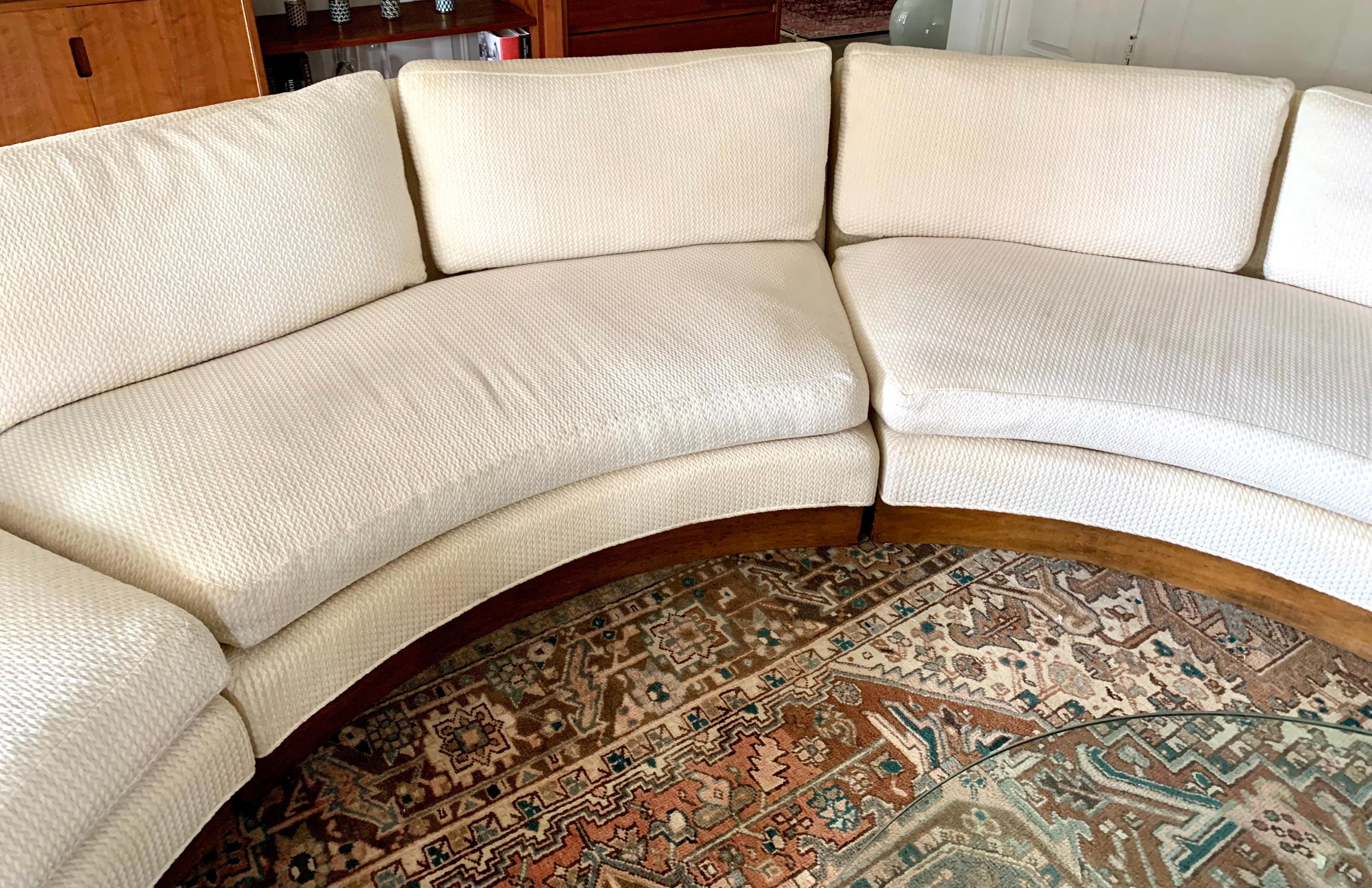 Fabric Signed Erwin Lambeth Mid Century Circular Sectional Sofa for John Stuart