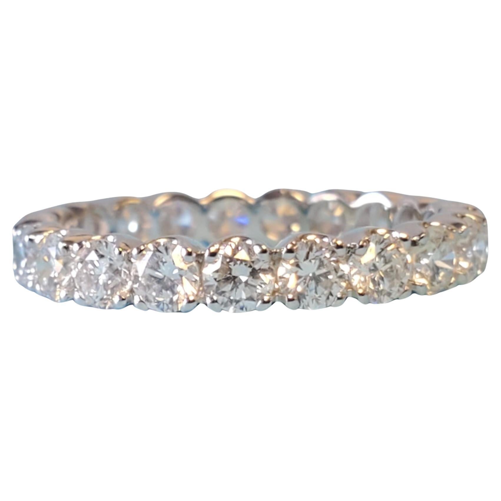 Signed Eternity Band 2.08tcw 18k White Gold White VS Diamonds New Close Out ring For Sale