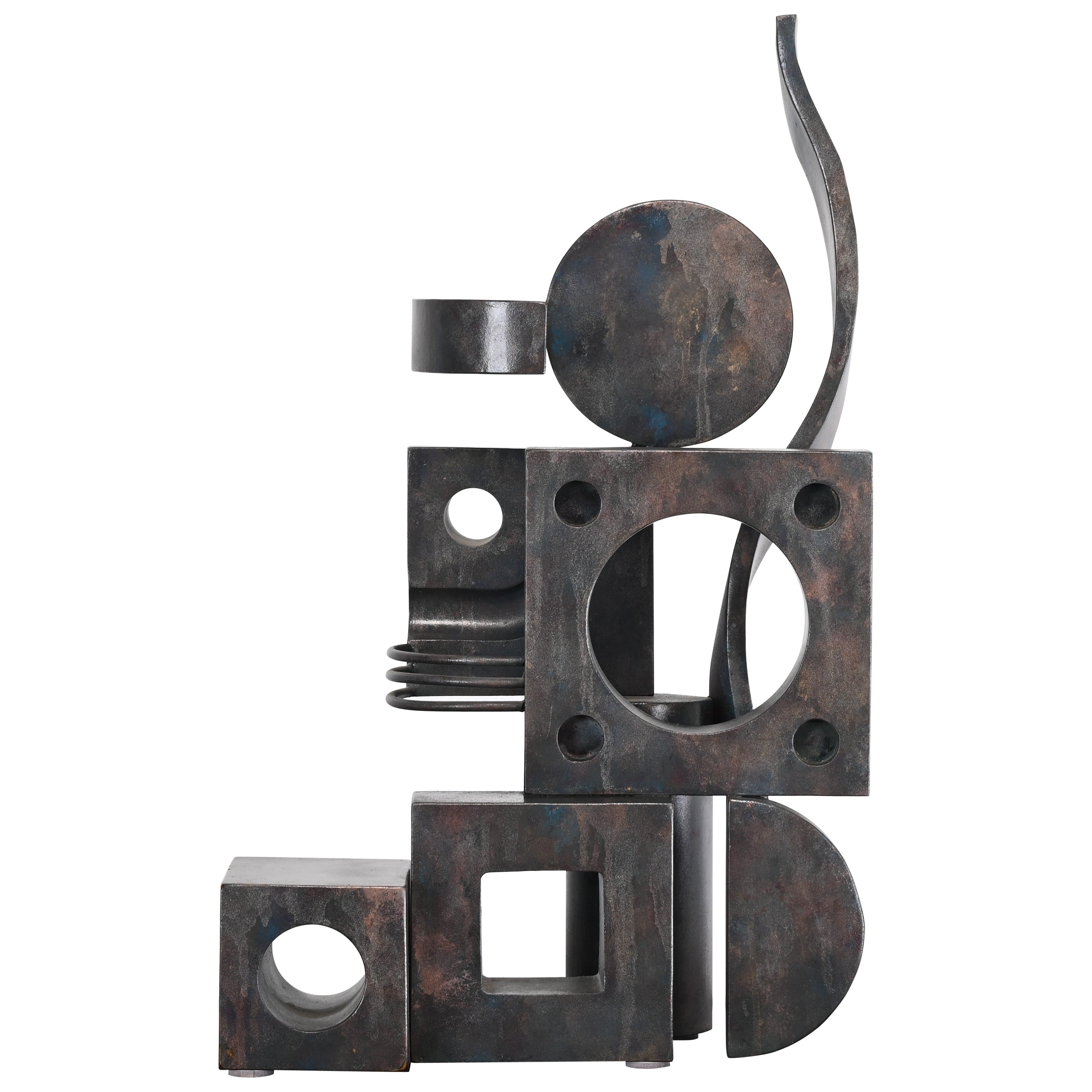 Signed Eugene Perry Patinated Steel Art Sculpture, 2018