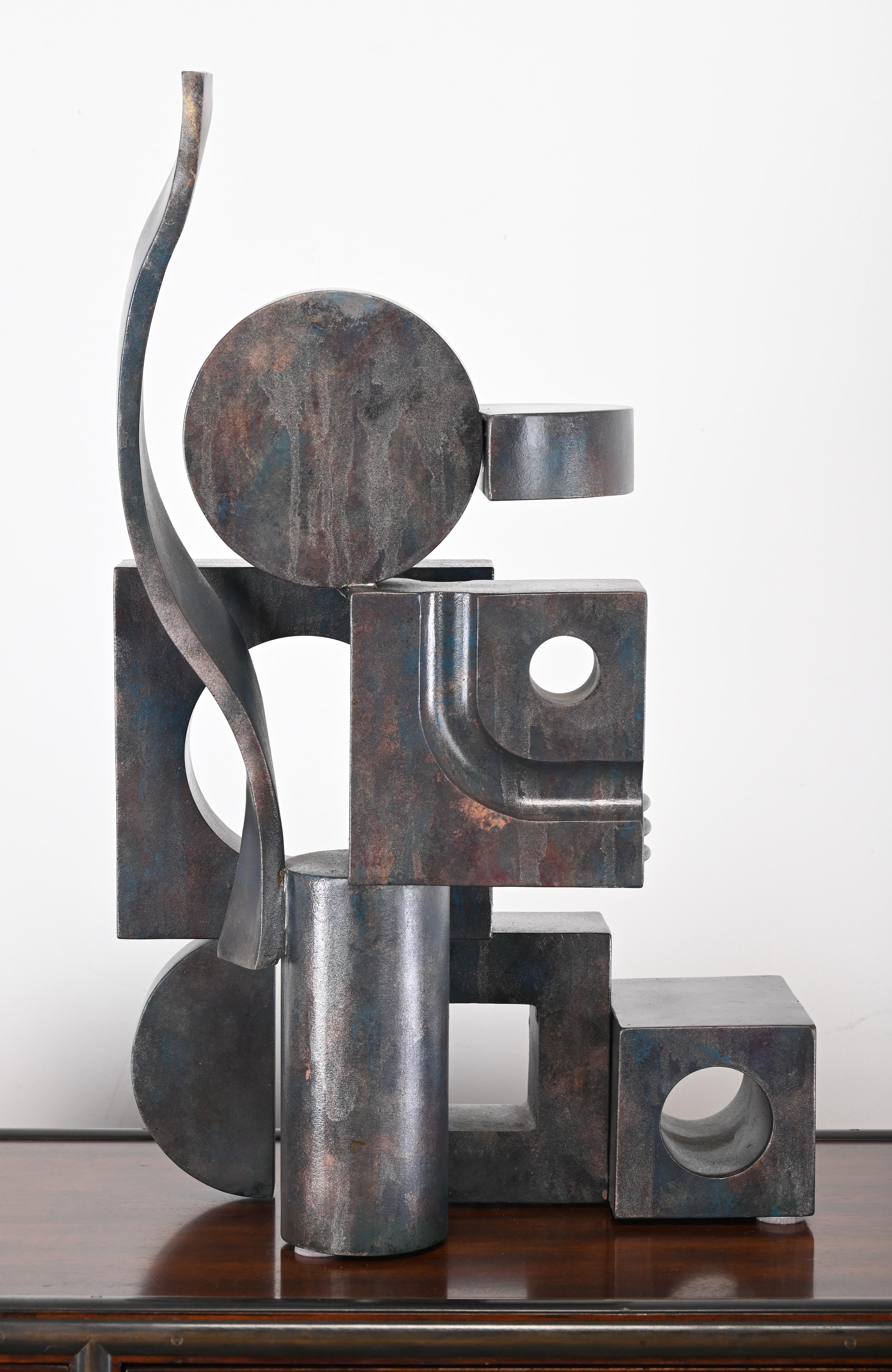 Signed Eugene Perry Stainless Steel Art Sculpture, 2018 In Good Condition For Sale In Hamburg, PA
