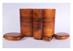 Signed Exotic Wood Peter Petrochko Canister Set