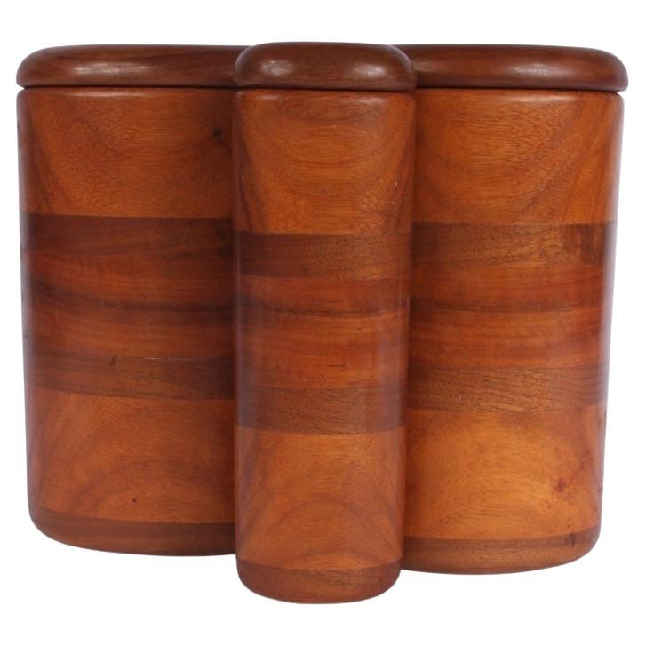 Set di barattoli in legno esotico firmato Peter Petrochko in vendita