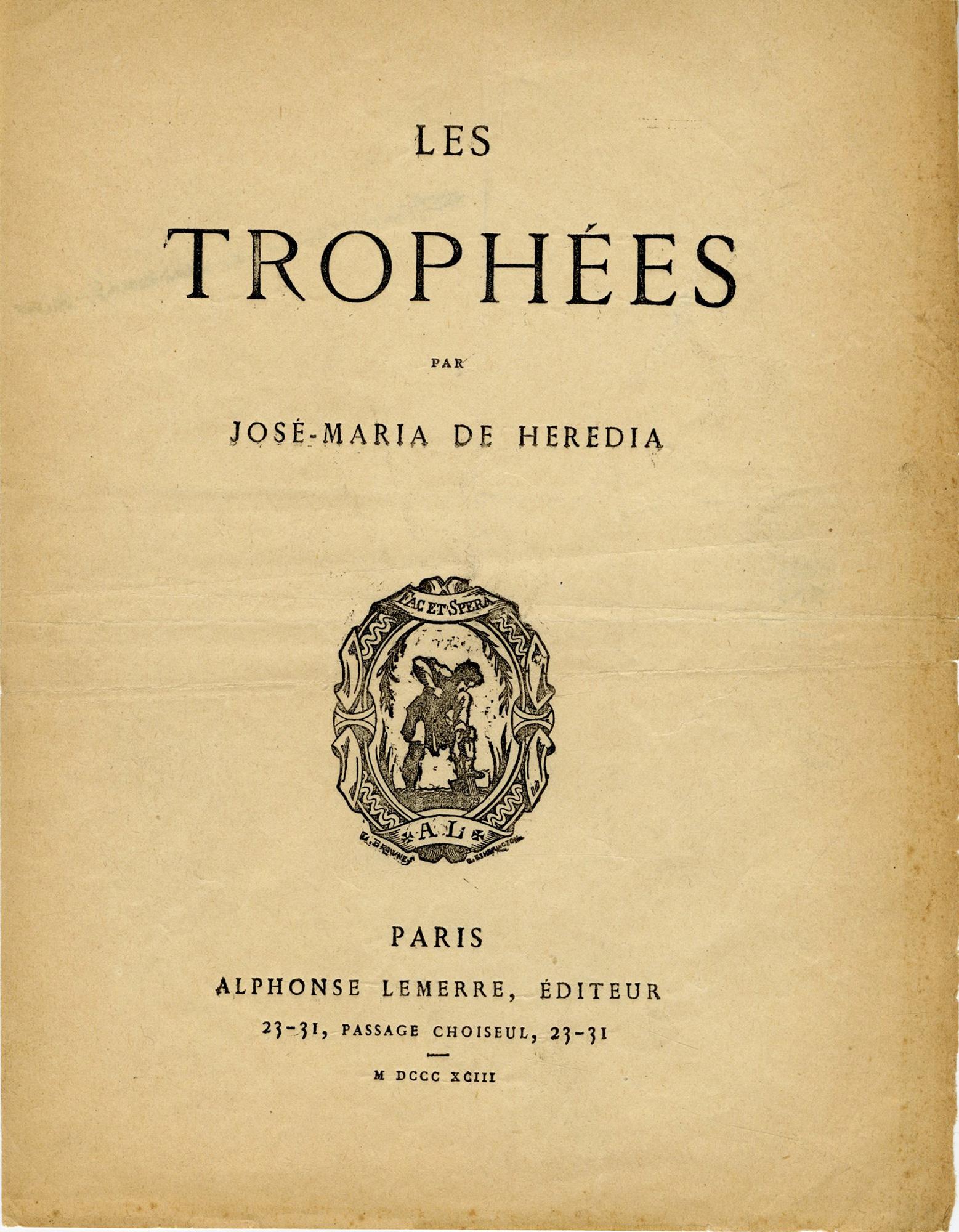 J-M. Hérédia's Les Trophées with signed frontispiece portrait and EXTRAS For Sale 6
