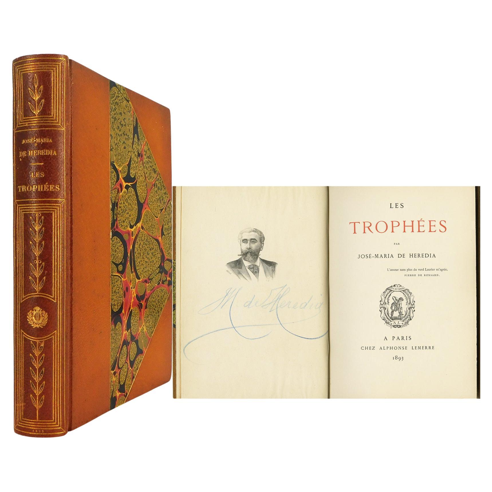 J-M. Hérédia's Les Trophées with signed frontispiece portrait and EXTRAS For Sale
