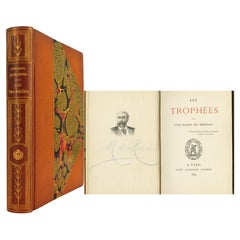 Antique J-M. Hérédia's Les Trophées with signed frontispiece portrait and EXTRAS