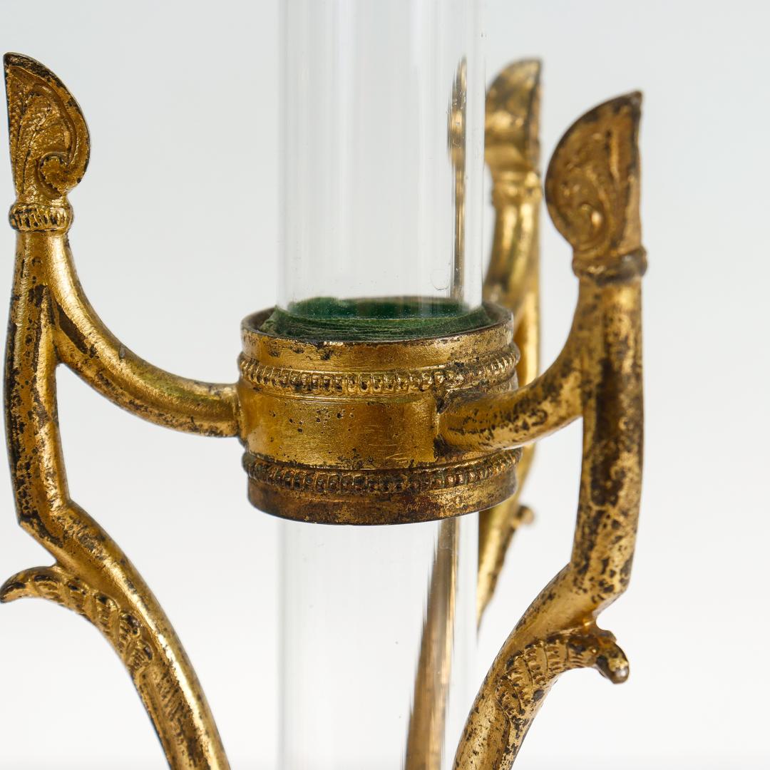 Signed F. & C. Osler Egyptian Revival Gilt Bronze and Glass Bud Vase For Sale 5