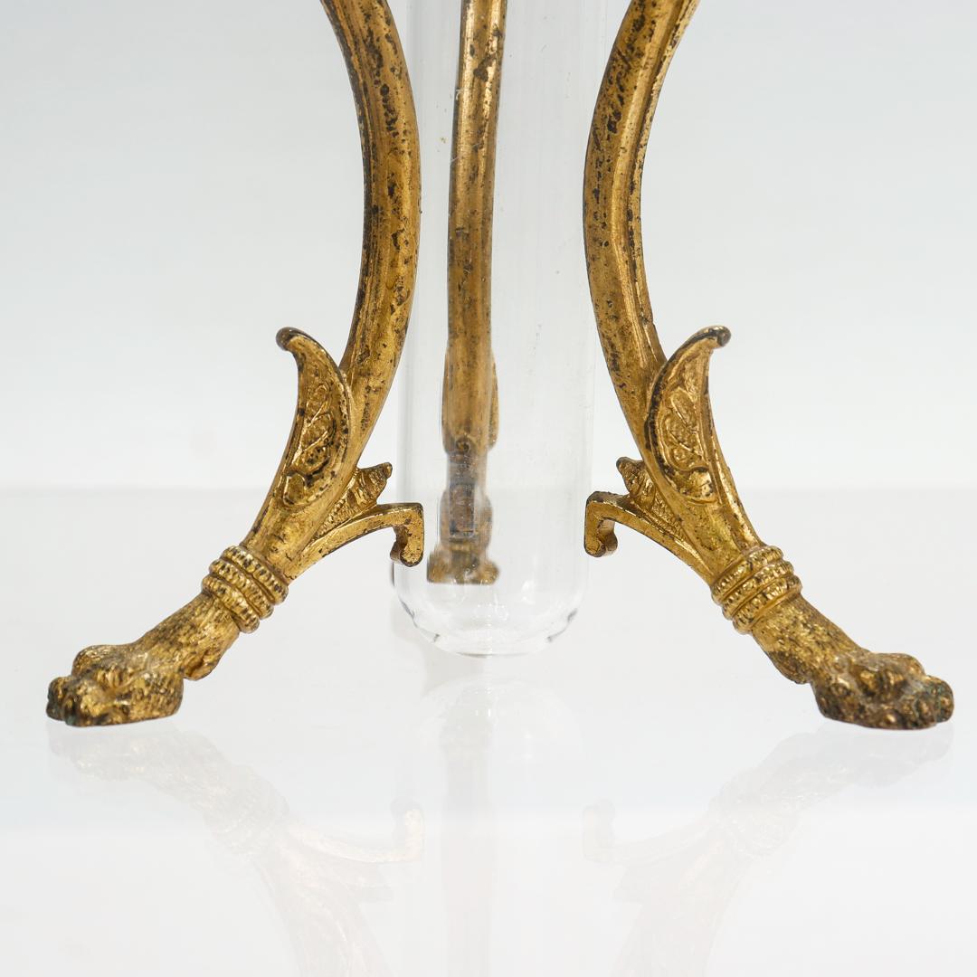Signed F. & C. Osler Egyptian Revival Gilt Bronze and Glass Bud Vase For Sale 6