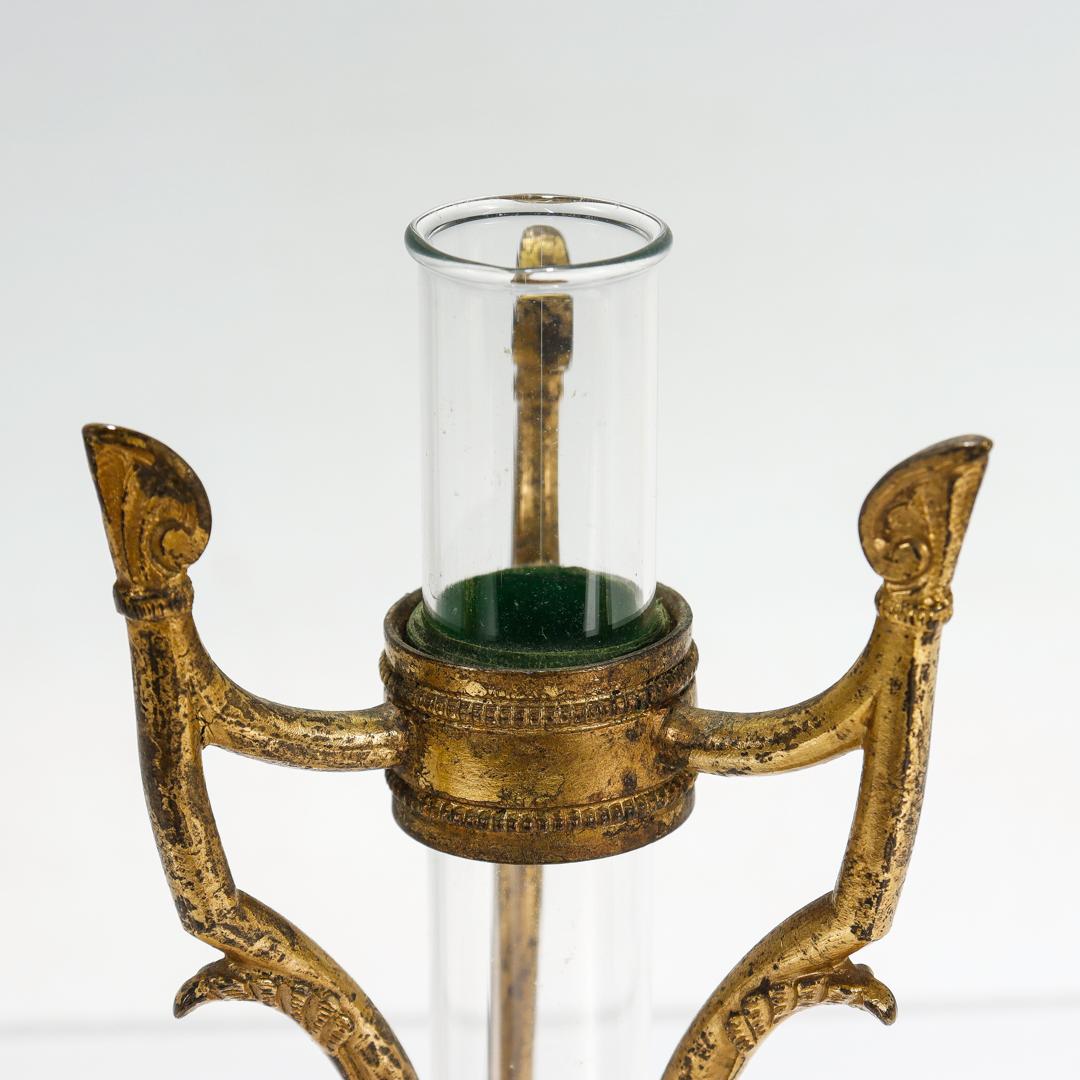 Signed F. & C. Osler Egyptian Revival Gilt Bronze and Glass Bud Vase For Sale 3