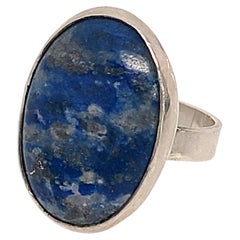Signed FAF Sterling Silver Lapis Lazuli Ring Size 7 1/2