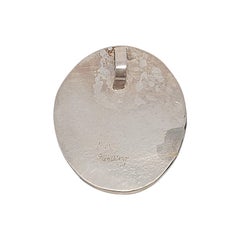 Signed FAF Sterling Silver Malachite Large Modernist Pendant