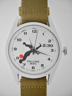 Signed 'Falling Man' Watch Poster by Surrealist Artist Ernest Tino Trova