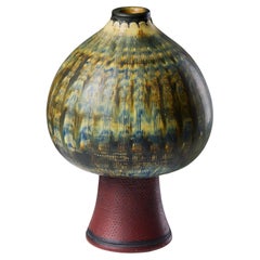 Signed Farsta Vase by Wilhelm Kåge for Gustavsberg Swedish Stoneware 1950s