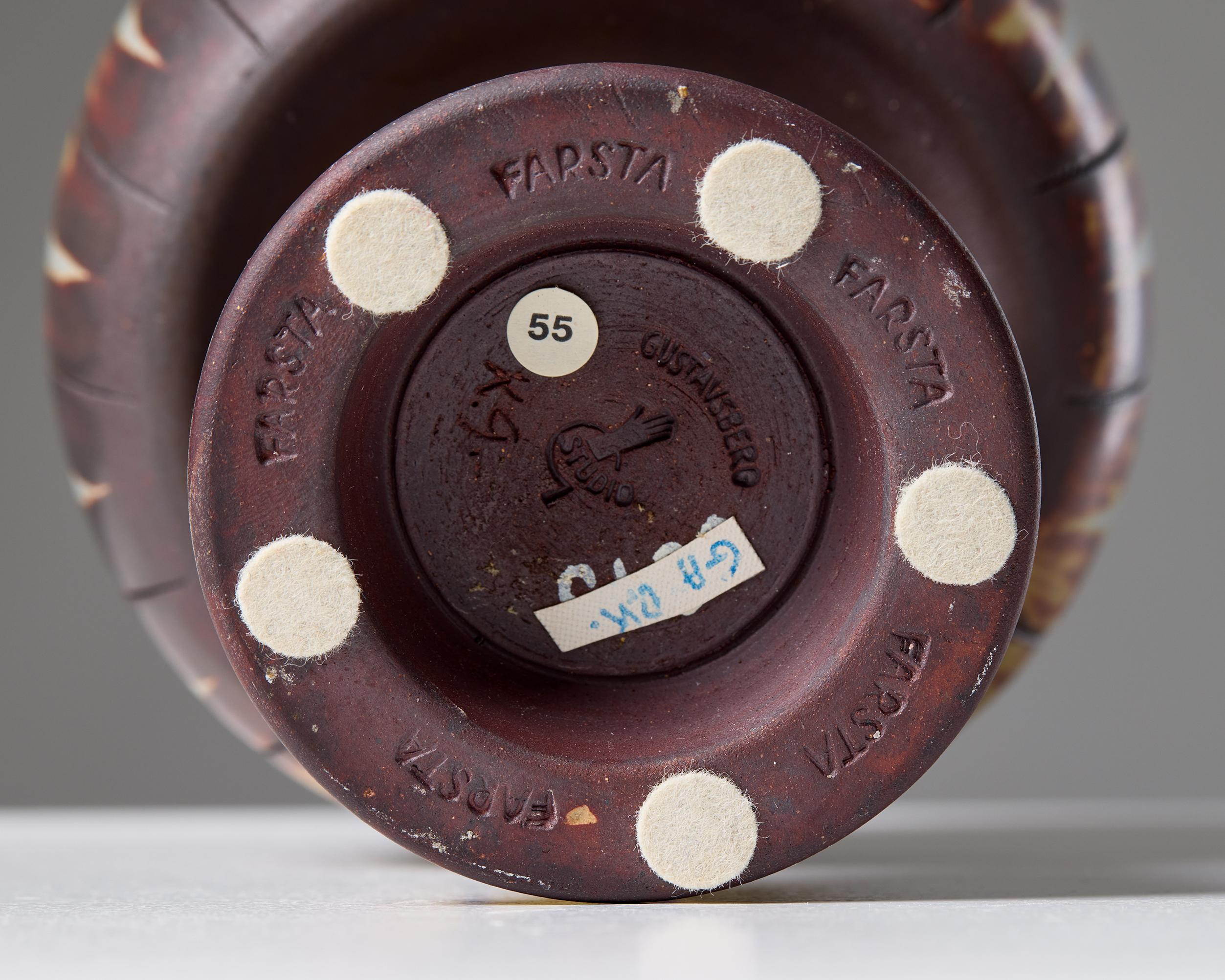 Vaso Farsta firmato da Wilhelm Kåge per Gustavsberg, gres svedese 1960 in vendita 4