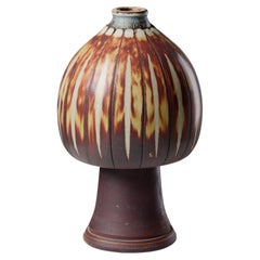 Vase Farsta signé par Wilhelm Kåge pour Gustavsberg Grès suédois 1960