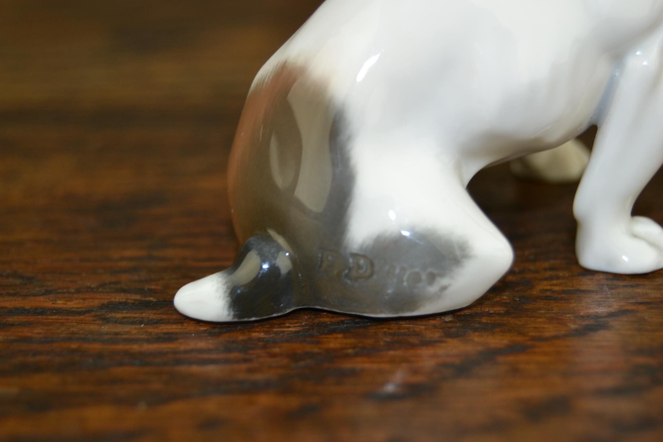 Art Nouveau F.Diller signed Porcelain French Bulldog by Rosenthal Selb Bavaria, 1920s