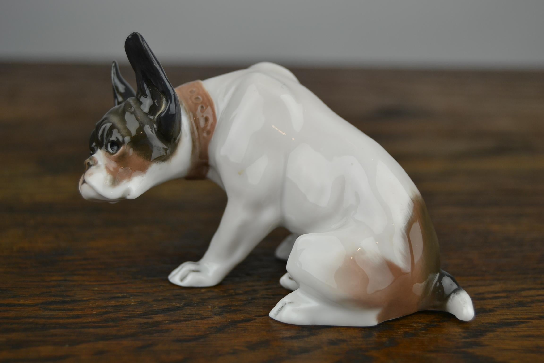 Französische signierte Porzellan Bulldogge von Rosenthal Selb Bavaria von F.Diller, signiert, 1920er Jahre 2