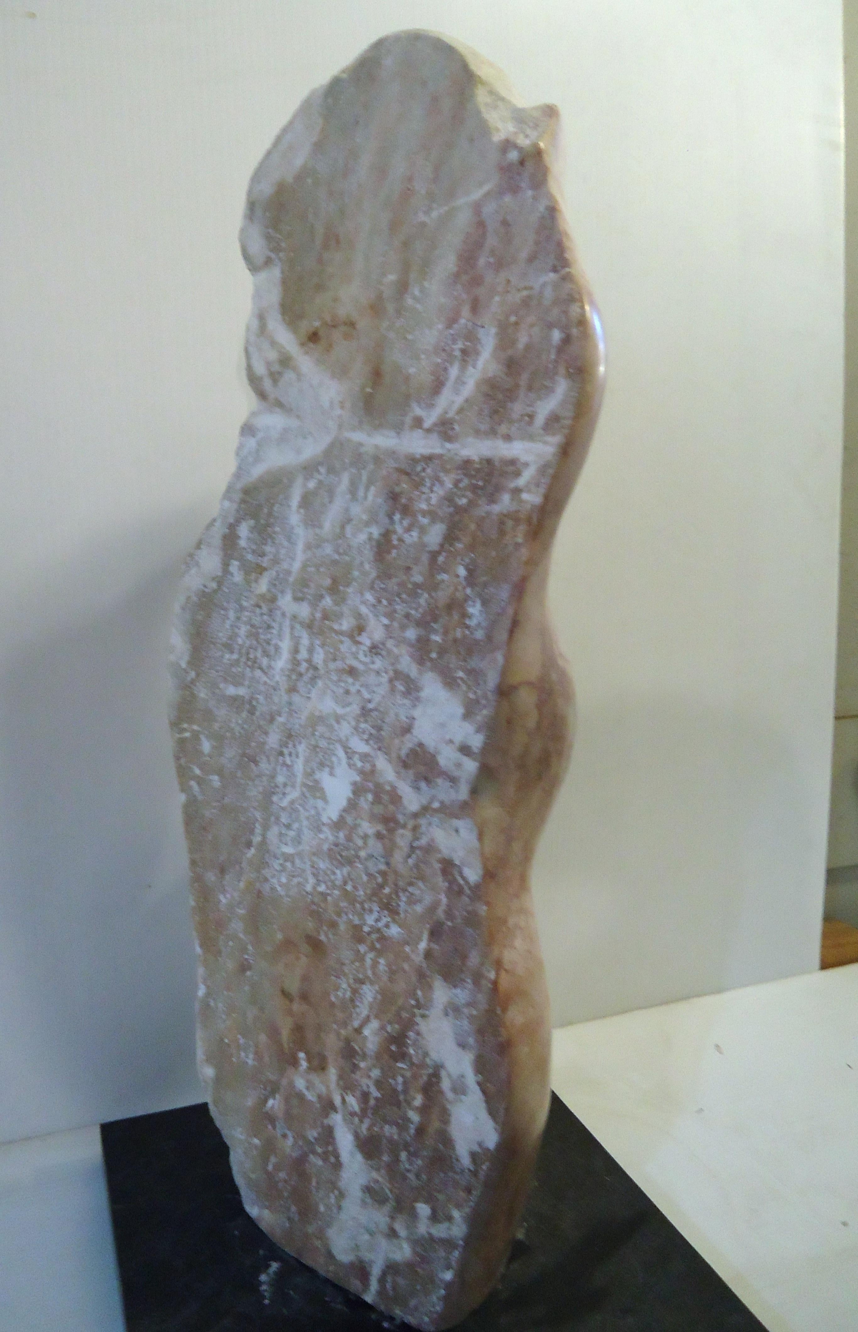 Mid-20th Century Signed Female Marble Sculpture For Sale