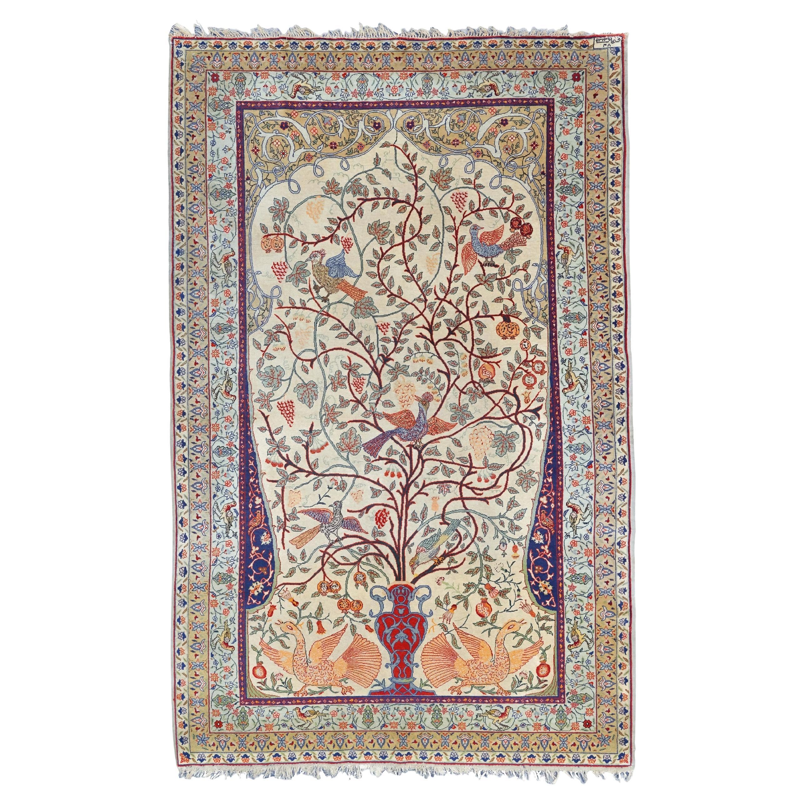 Signed Feshane Rug - Late 19th Century Ottoman Period Signed Feshane Rug
