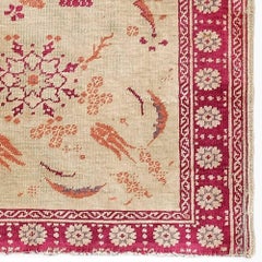 Signed Feshane Silk Rug - Late 19th Century