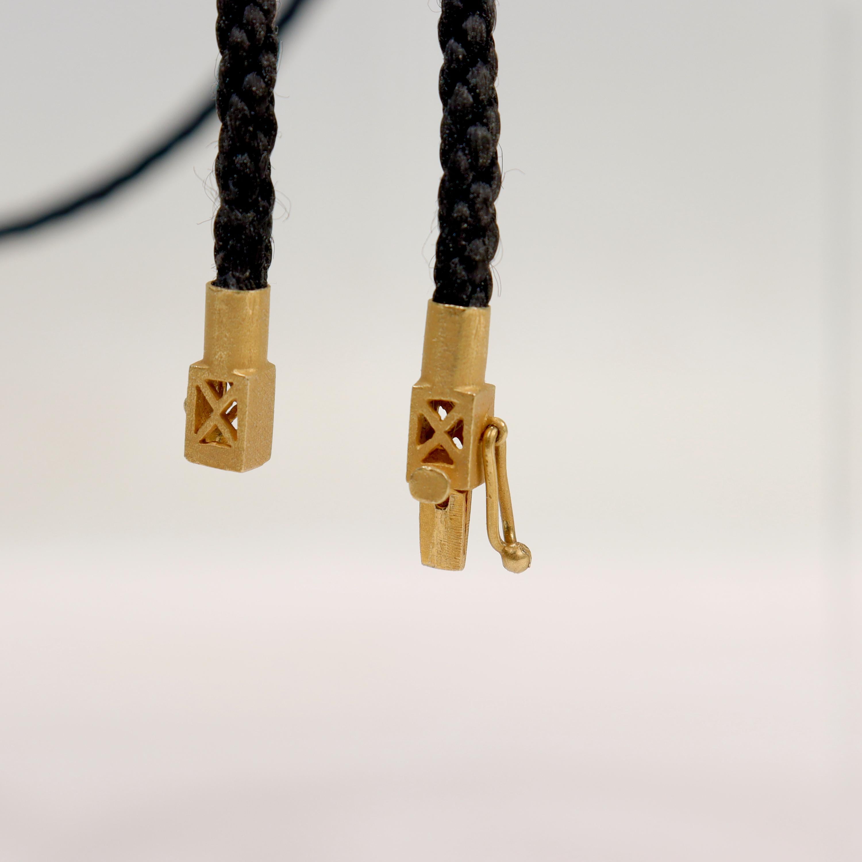 Signiert Fibula Türkische Halskette mit Lariat-Anhänger aus 18 Karat Gold, Diamanten und Rubinen 6