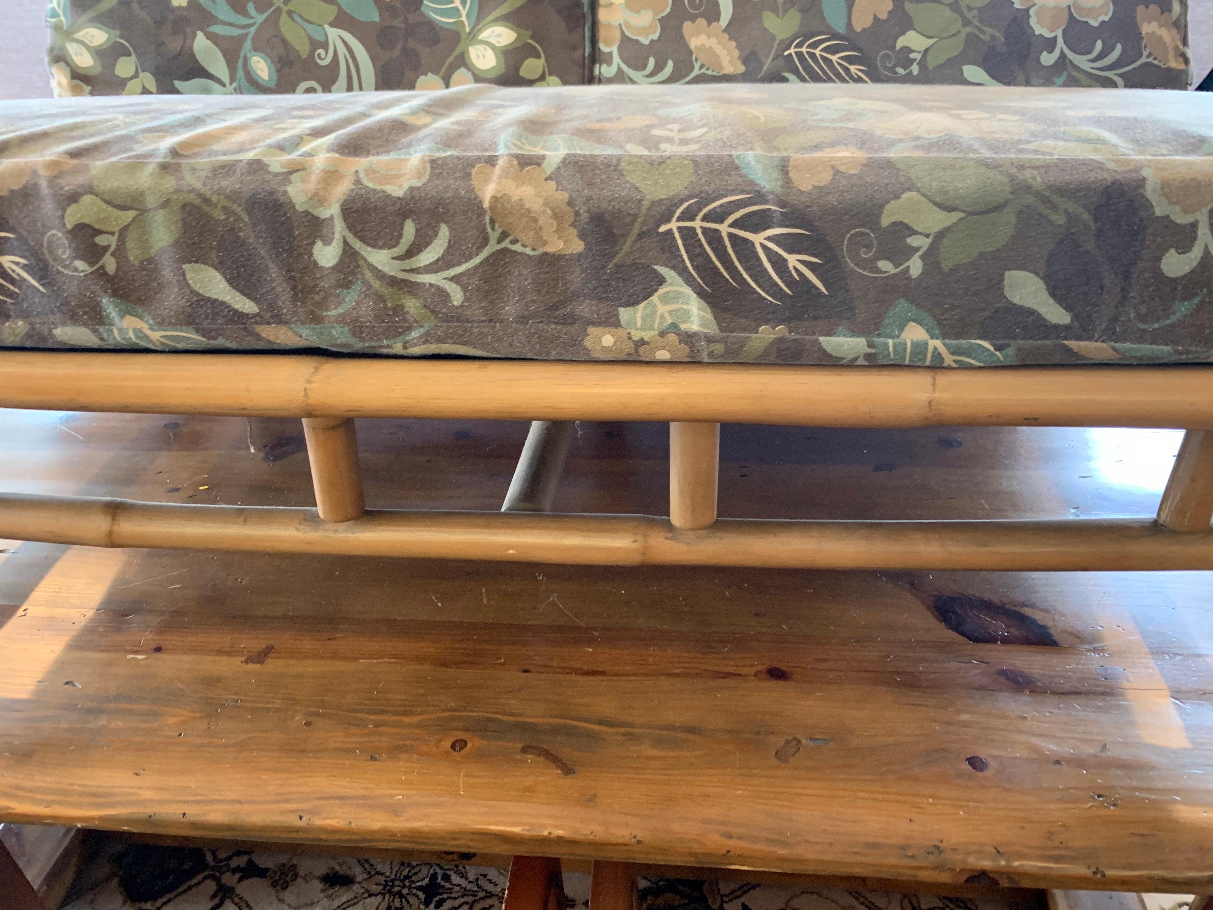 Signed Ficks Reed Bamboo Campaign Loveseat John Wisner Far Horizons Collection 3