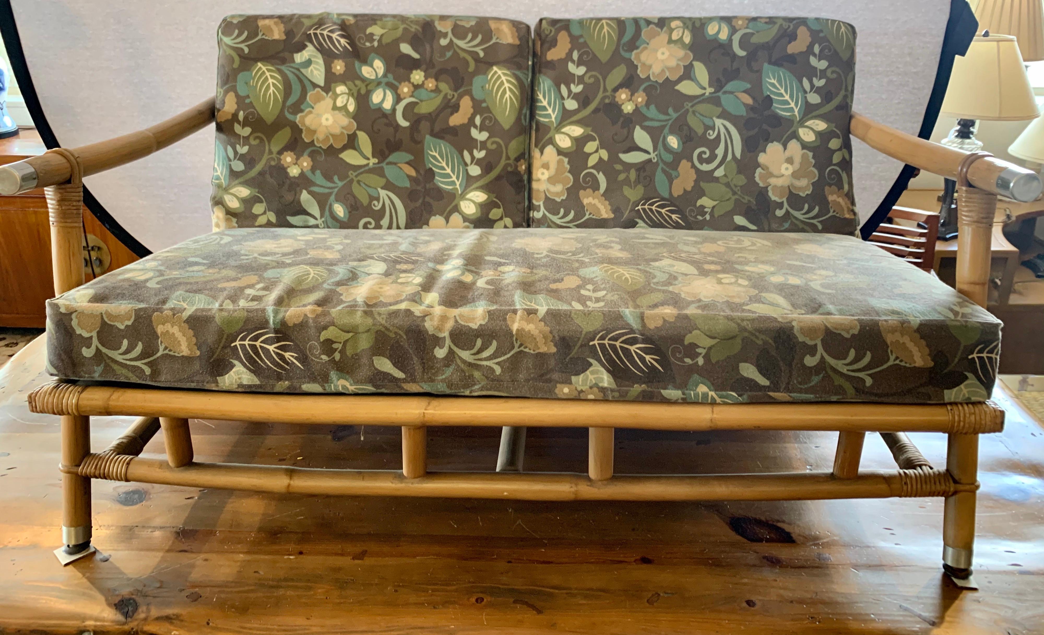 Signed Ficks Reed Bamboo Campaign Loveseat John Wisner Far Horizons Collection 4