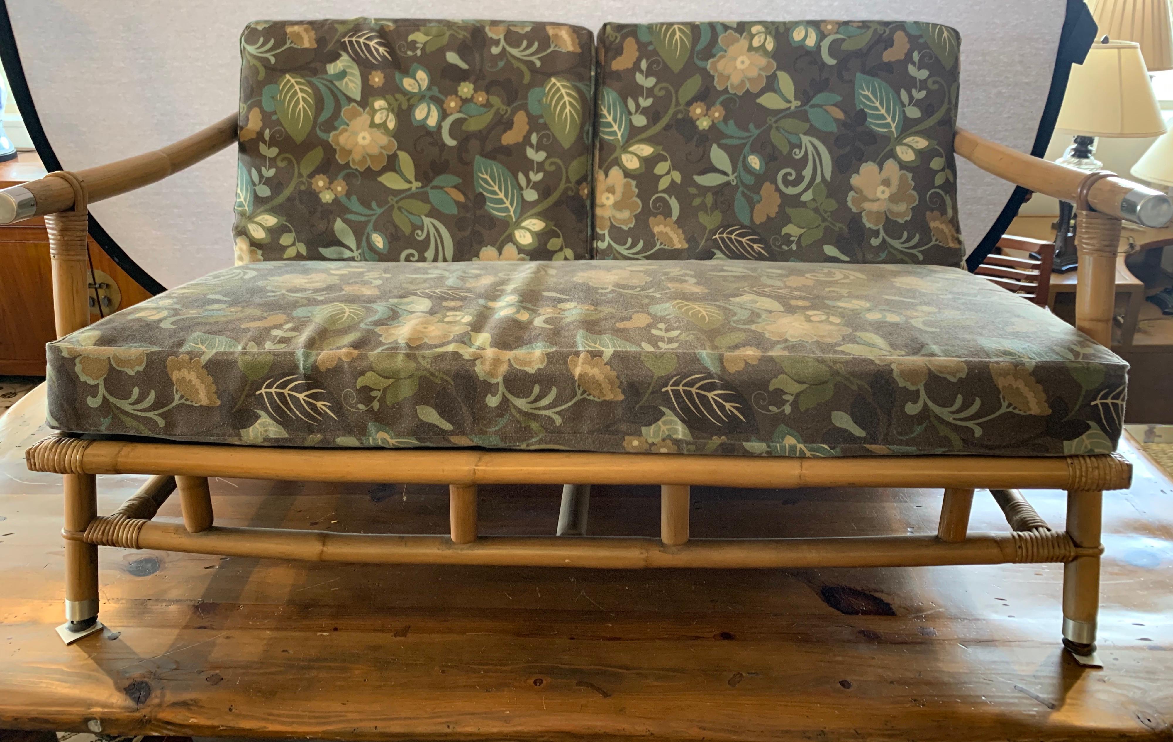 Signed Ficks Reed Bamboo Campaign Loveseat John Wisner Far Horizons Collection 11