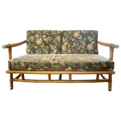 Signierte Ficks Reed Bambus Kampagne Loveseat John Wisner Far Horizons Sammlung