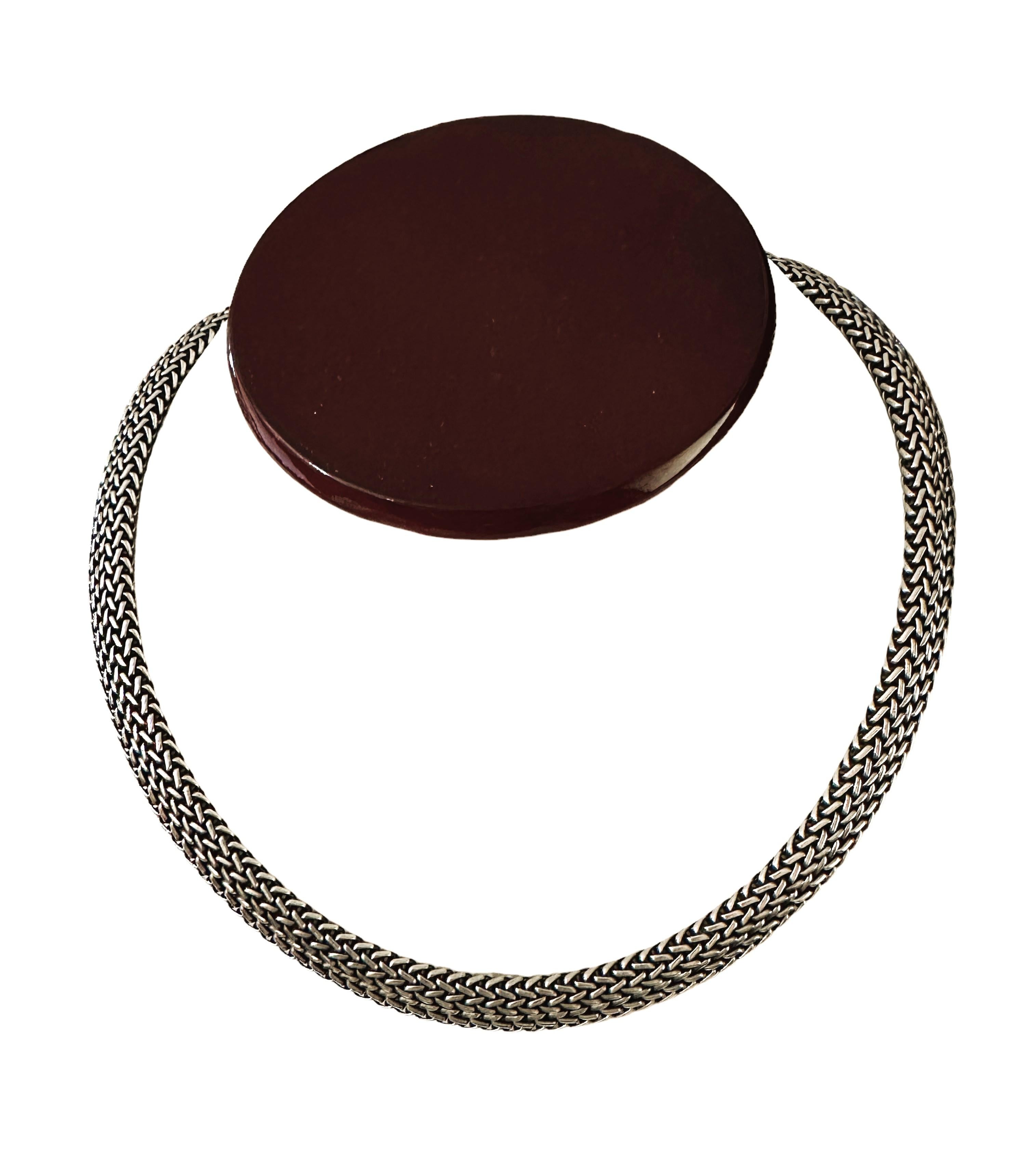 What a fabulous Designer Necklace from Filli Menegatti. This is quality at its best!  It is a choker necklace and measures 17 inches and 9 mm wide.  It is in excellent pre-owned condition.  It is stamped 