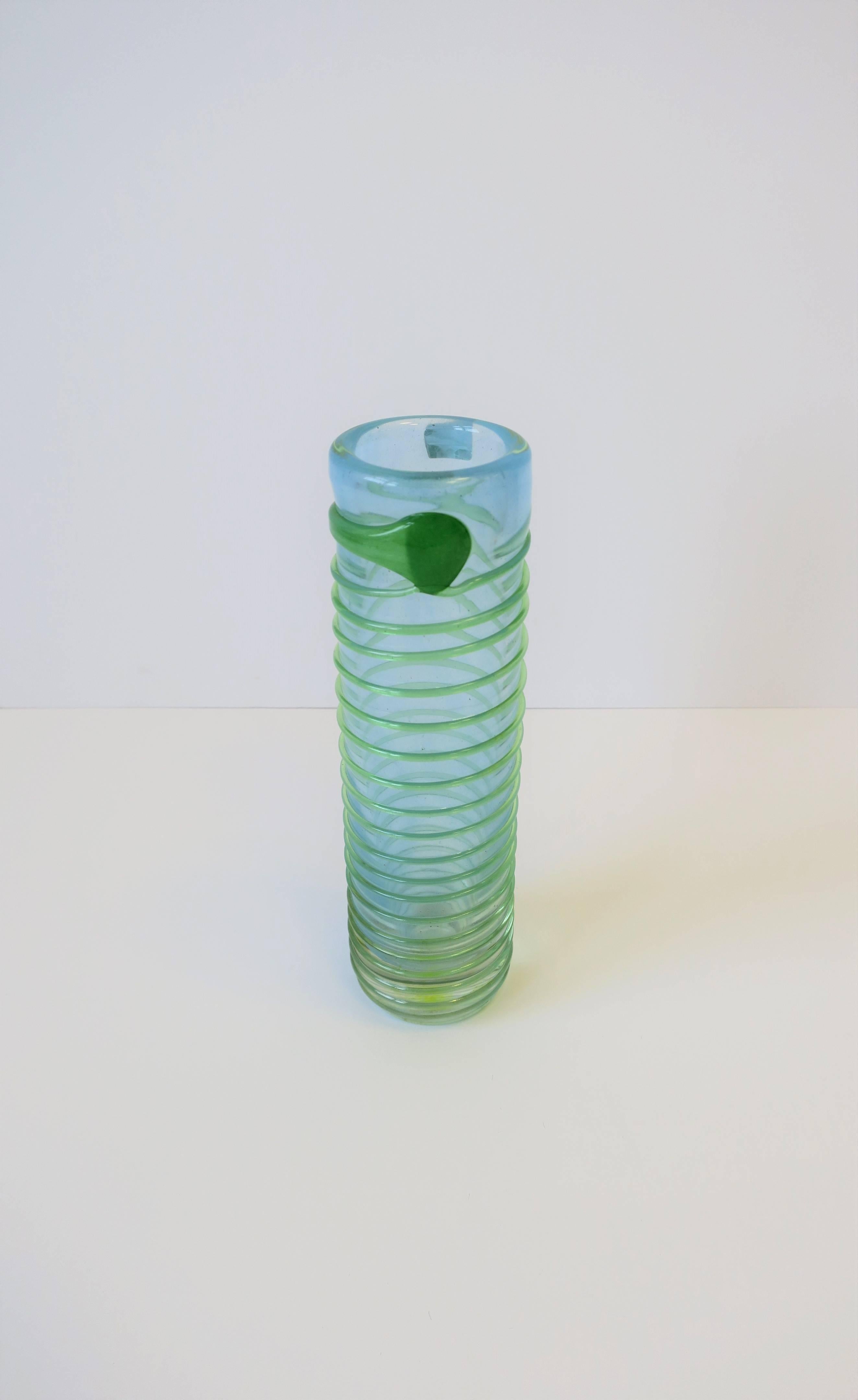 Signed Finnish Art Glass Vase 2