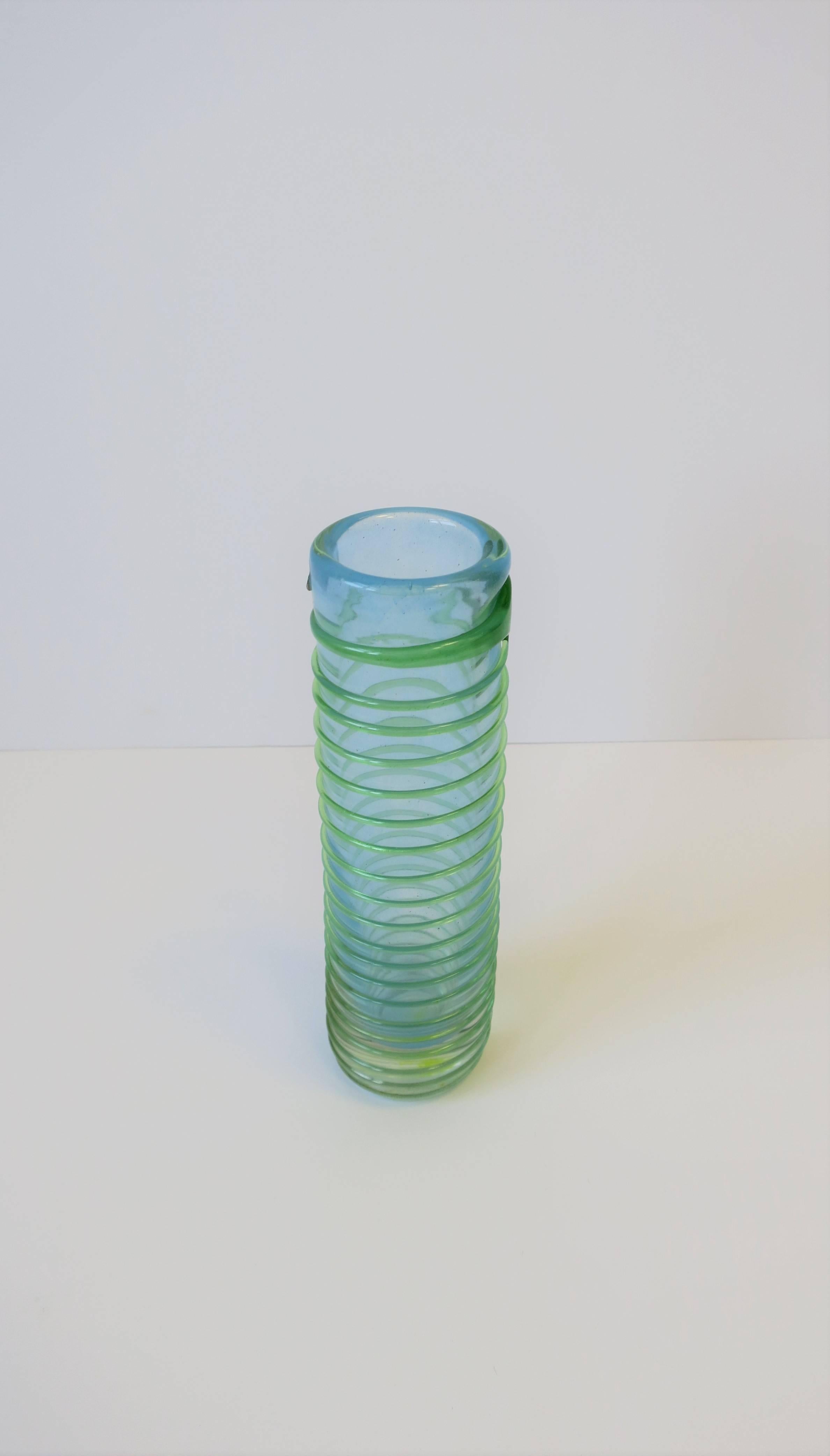 Signed Finnish Art Glass Vase 4