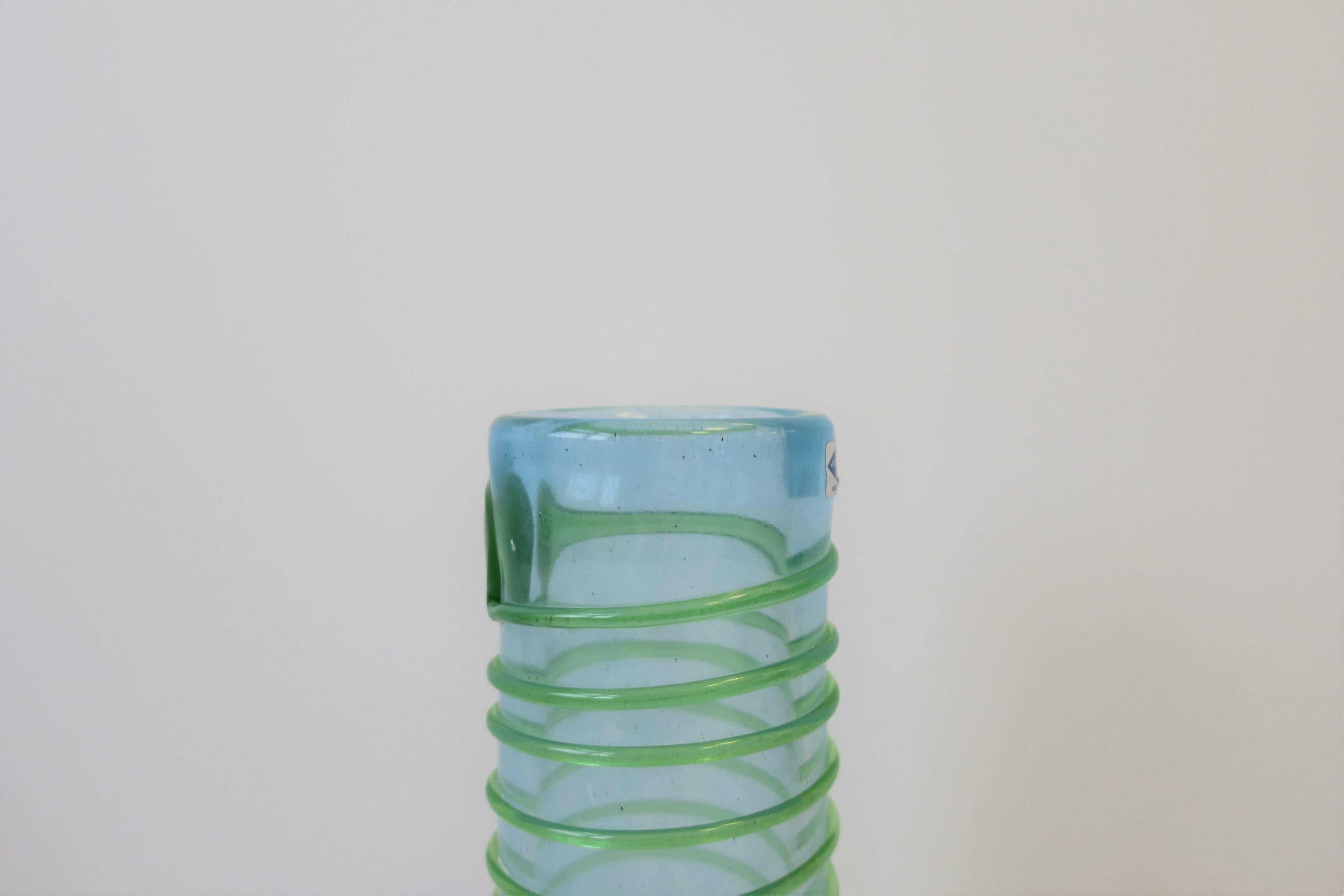 Scandinavian Modern Signed Finnish Art Glass Vase