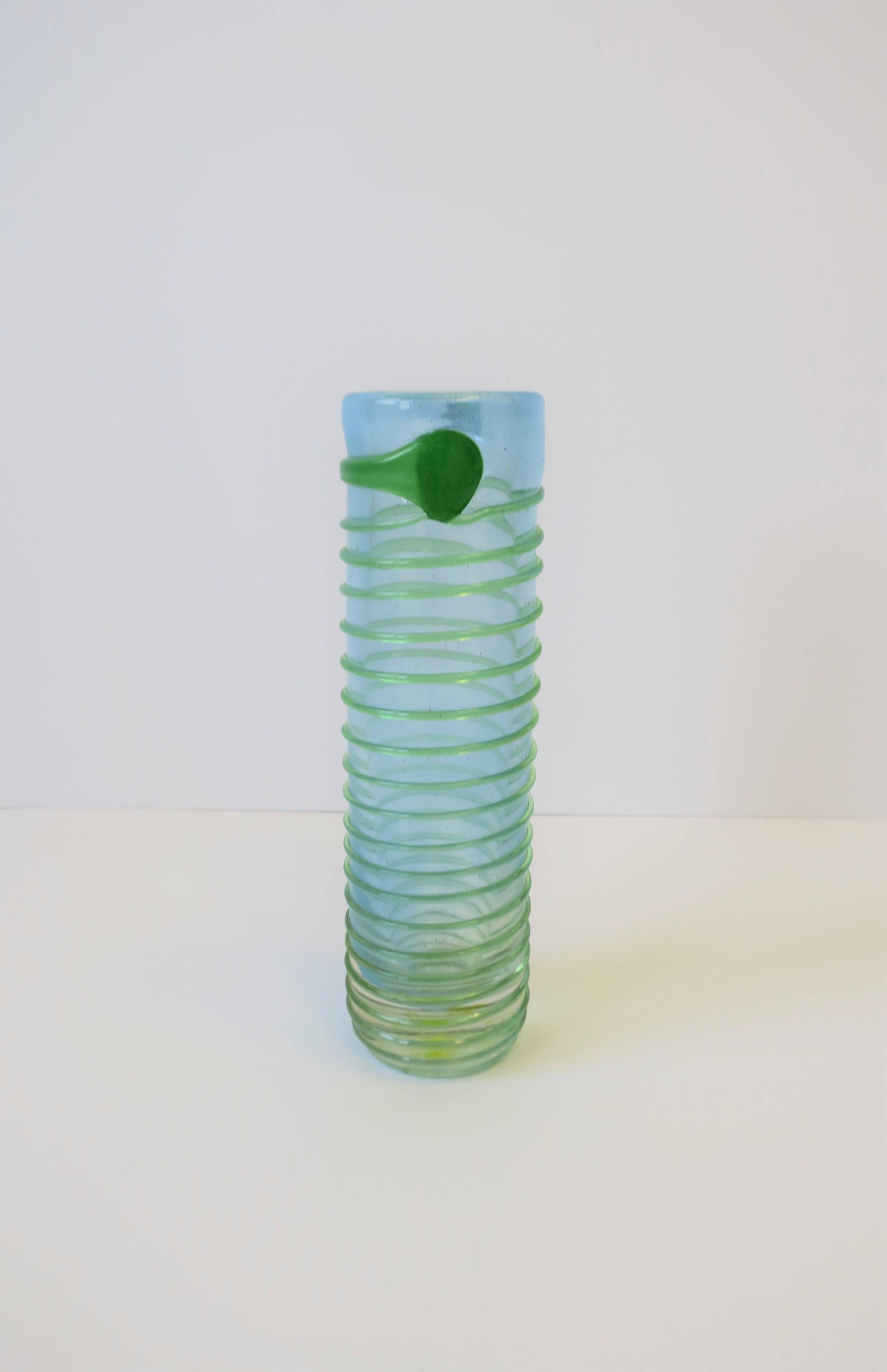 Signed Finnish Art Glass Vase 1