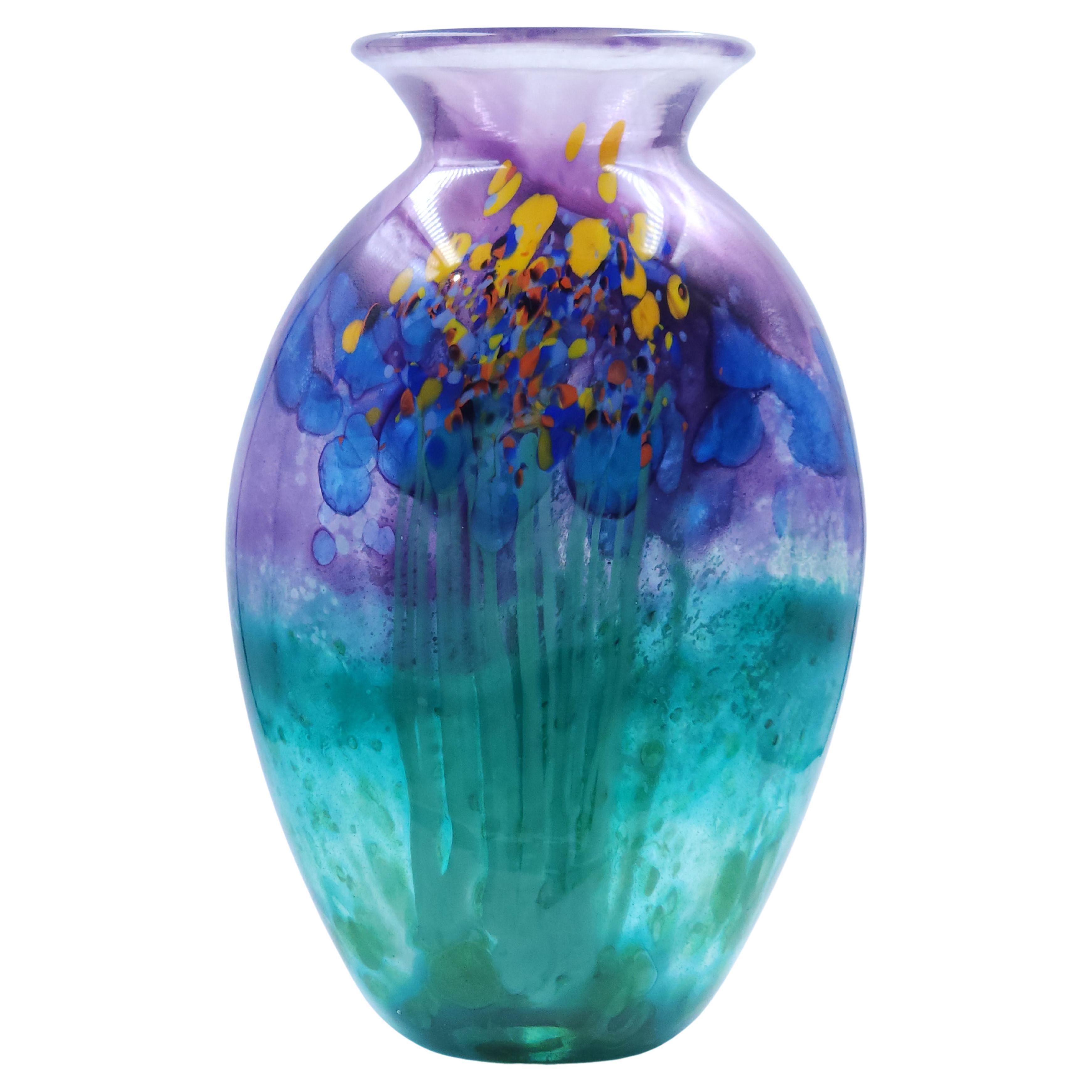 Signed Finnish glass vase, 20th Century For Sale