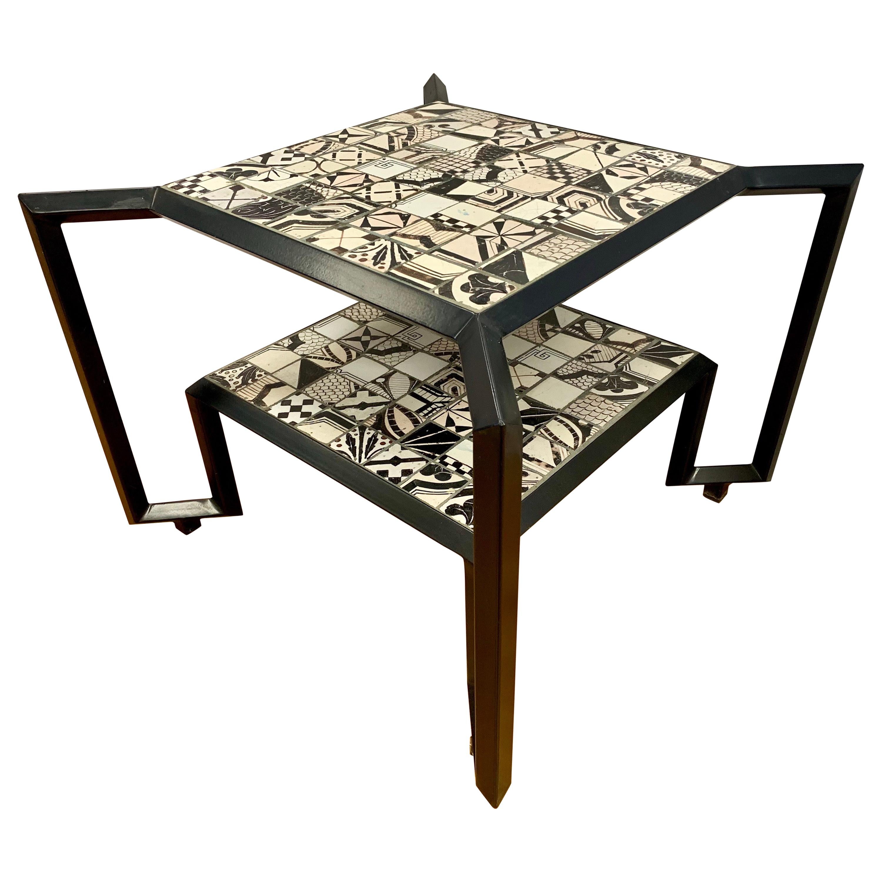 Signed Francesco Della Femina Spider Tile Cocktail Coffee Table