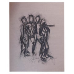 Signed Francine Turk Charcoal Drawing