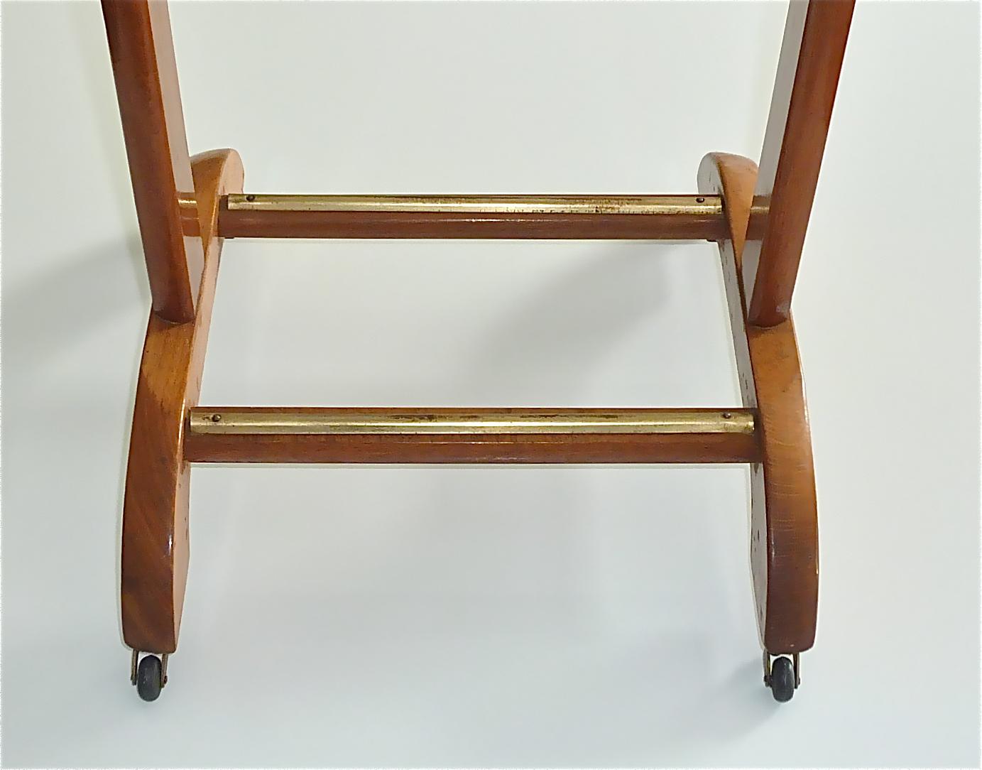 Signed Fratelli Reguitti Ico Parisi Italian Mid-Century Valet Stand Wood Brass 2