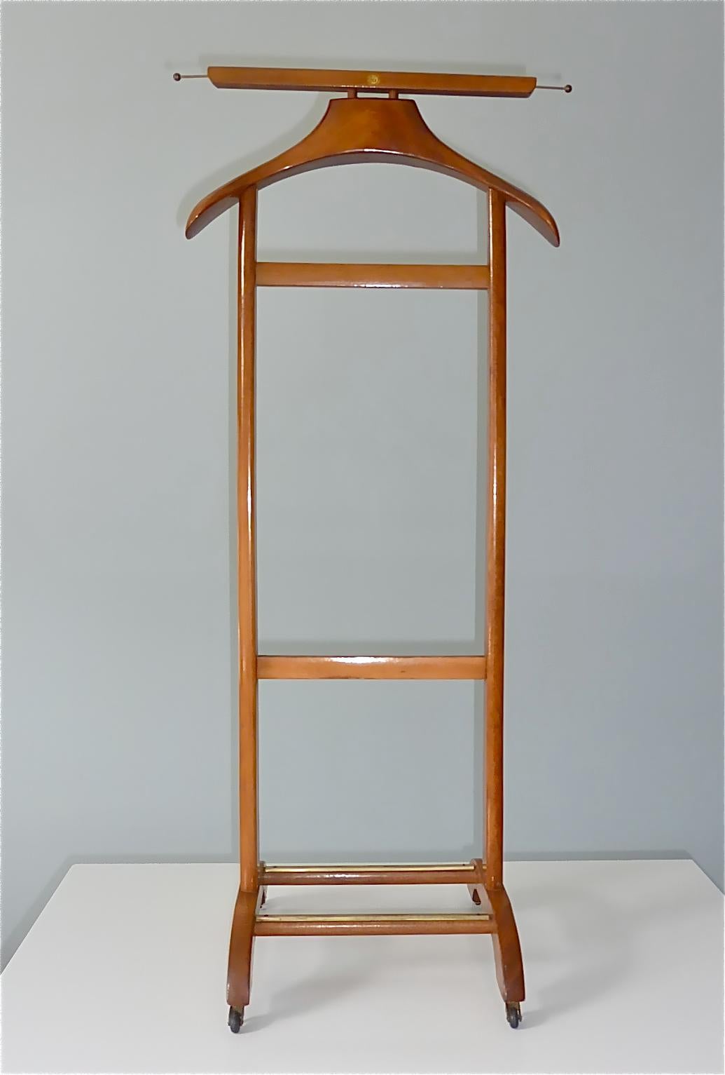 Signed Fratelli Reguitti Ico Parisi Italian Mid-Century Valet Stand Wood Brass 4