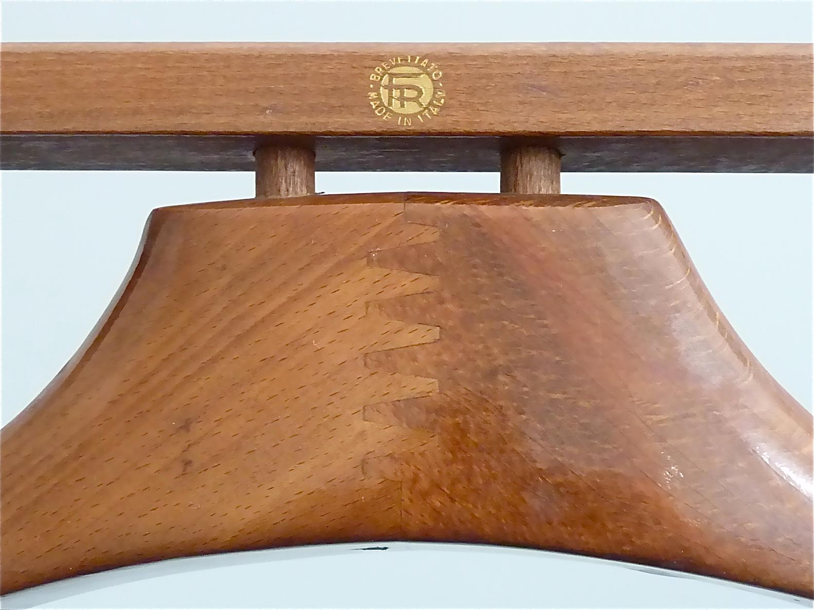 Patinated Signed Fratelli Reguitti Ico Parisi Italian Mid-Century Valet Stand Wood Brass