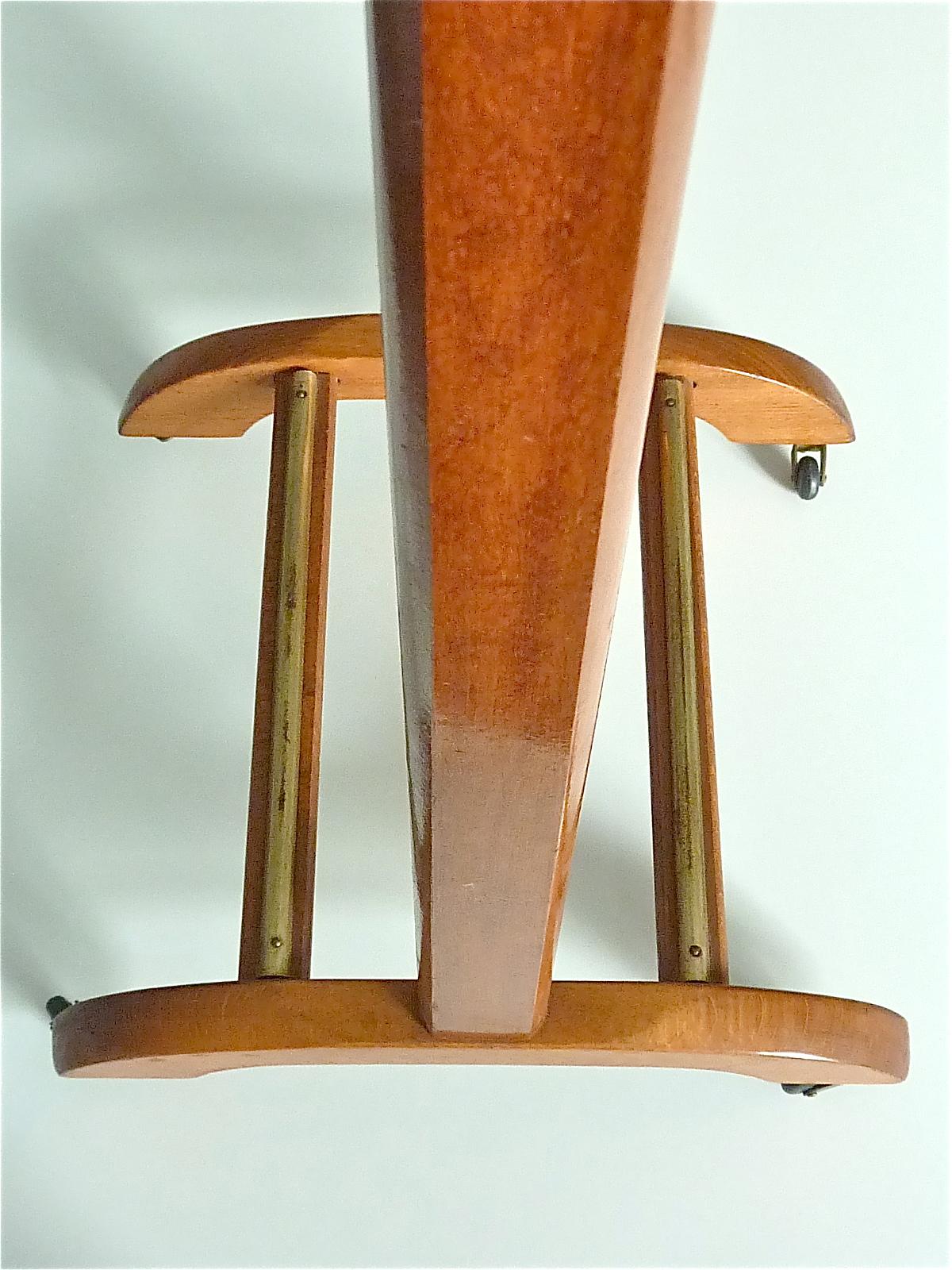 Signed Fratelli Reguitti Ico Parisi Italian Mid-Century Valet Stand Wood Brass 1