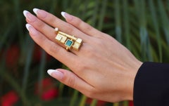 Signed Fred Leighton Brutalist 4 Carat Emerald Ring