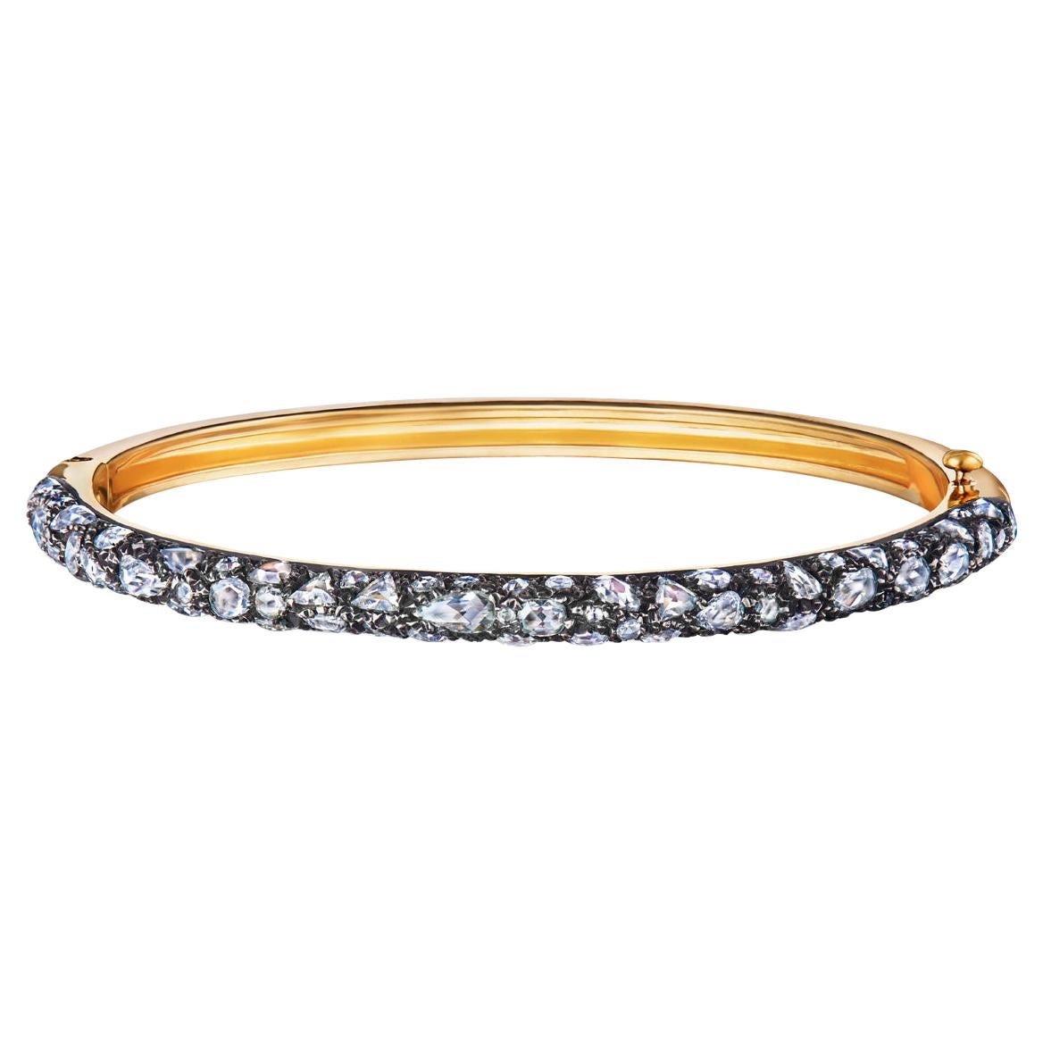 Fred Leighton Rose Cut Diamond Narrow Pavé Bangle