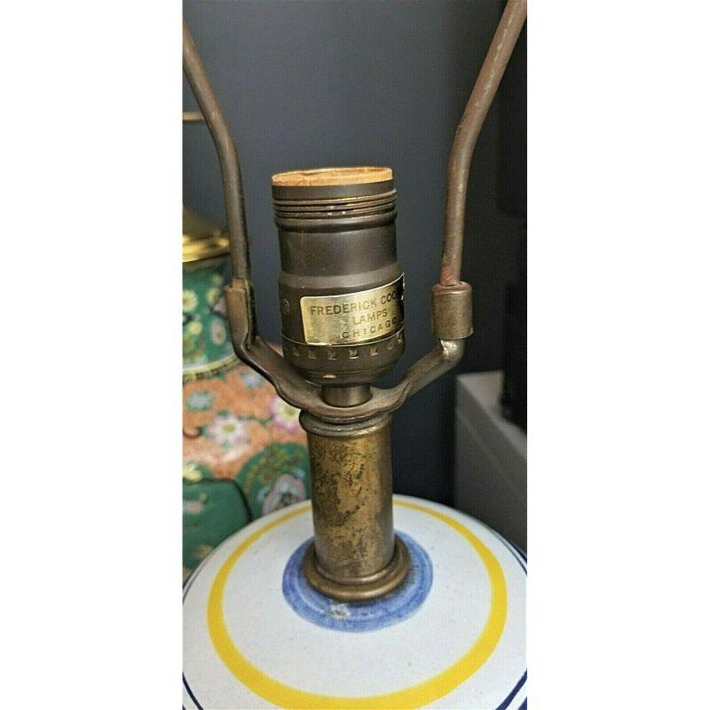 Signed Frederick Cooper Asian Chinoiserie Figures and Flowers Table Lamp 1
