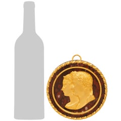 signed French 19th century Ormolu and Marble plaque of Napoleon and Josephine